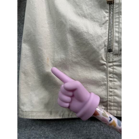 Chico’s Beige Women's Jacket Size 3 Fits XL Zip Front Stretch Cotton - Picture 10 of 11